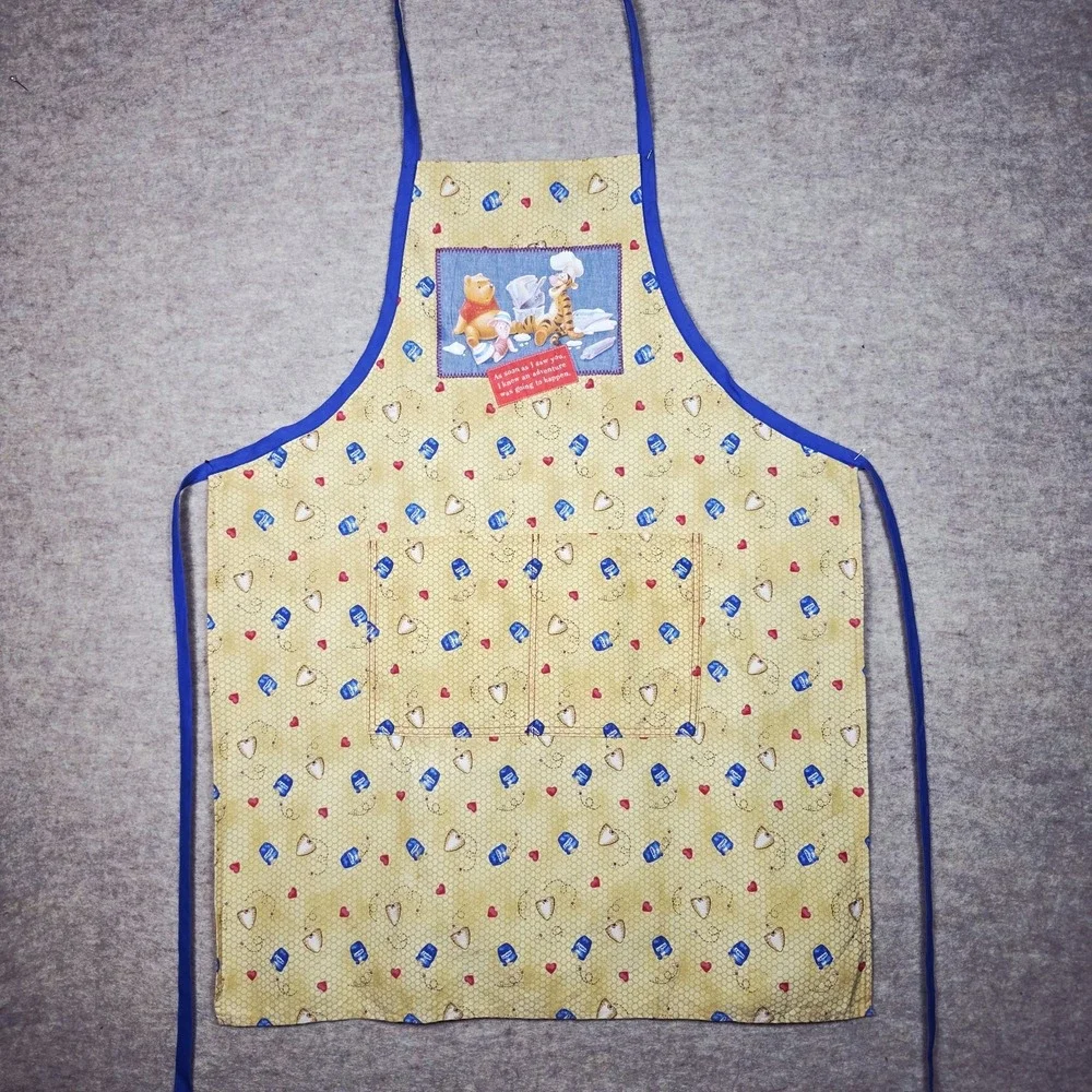 Vintage Winnie the Pooh Cooking‎ Apron Tigger  Piglet Yellow 1990s 100% Cotton